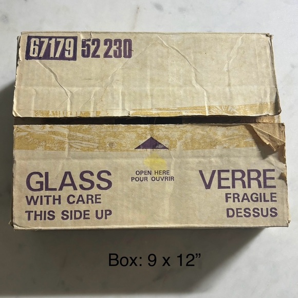 Vintage case of 12 Dominion glass 7.5 oz jelly tumblers / glasses with lids - Picture 13 of 13